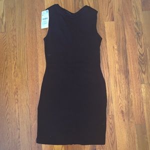 Zara Black Mini Dress Sheer V in Back Size: S NWT